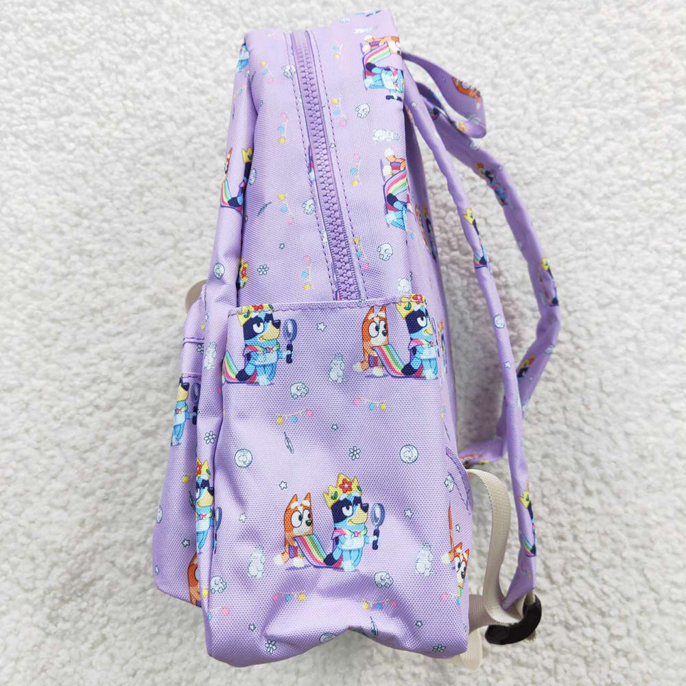 BA0058 Baby Kids Dog Purple Bag Backpack