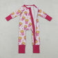Baby Girls Chips Hearts Valentine Zipper Footie Sleeper Pink Romper RTS
