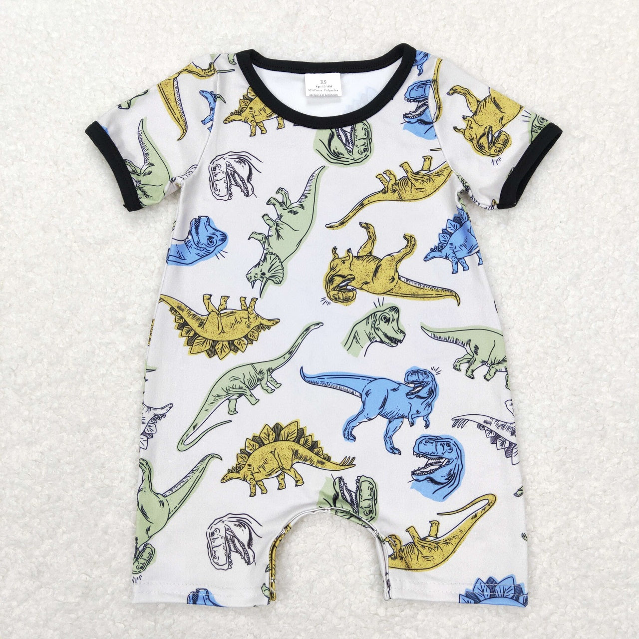 SR0707 Baby Boy Short Sleeves Dinosaurs One Piece Romper