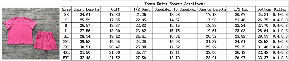 Sibling Adult Women Short Sleeves Scallop Shirts Shorts Pajamas Cotton Clothes Woman Sets RTS