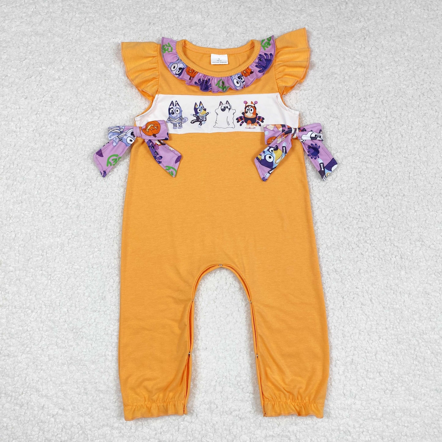 Baby Boy Girl Short Sleeves Halloween Dogs Sibling Romper Set