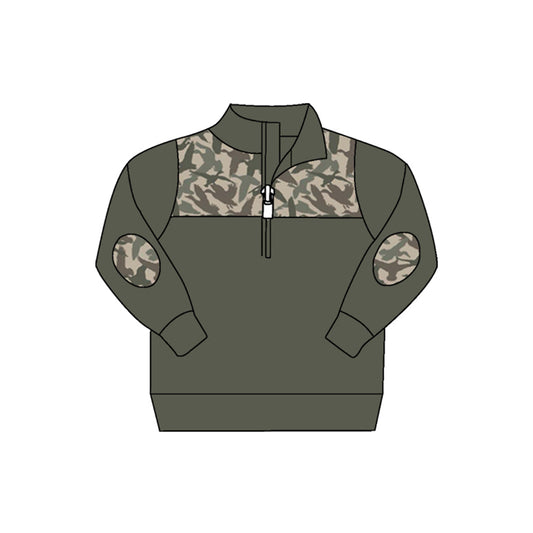 Baby Boy Fall Ducks Camo Zipper Pullover Tops