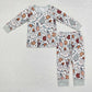 Baby Boy Long Sleeves Christmas Cookie Snowman Shirt Pants Pajamas Set