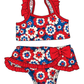 ( Moq 5 Each Style ) Sibling Baby Girls Kids Flower Tops Ruffle Shorts 4th of July Sets Summer Swimsuits
