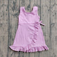 Baby Girls Sleeveless Ruffle Knee Length Yoga Pink Dress with Shorts RTS