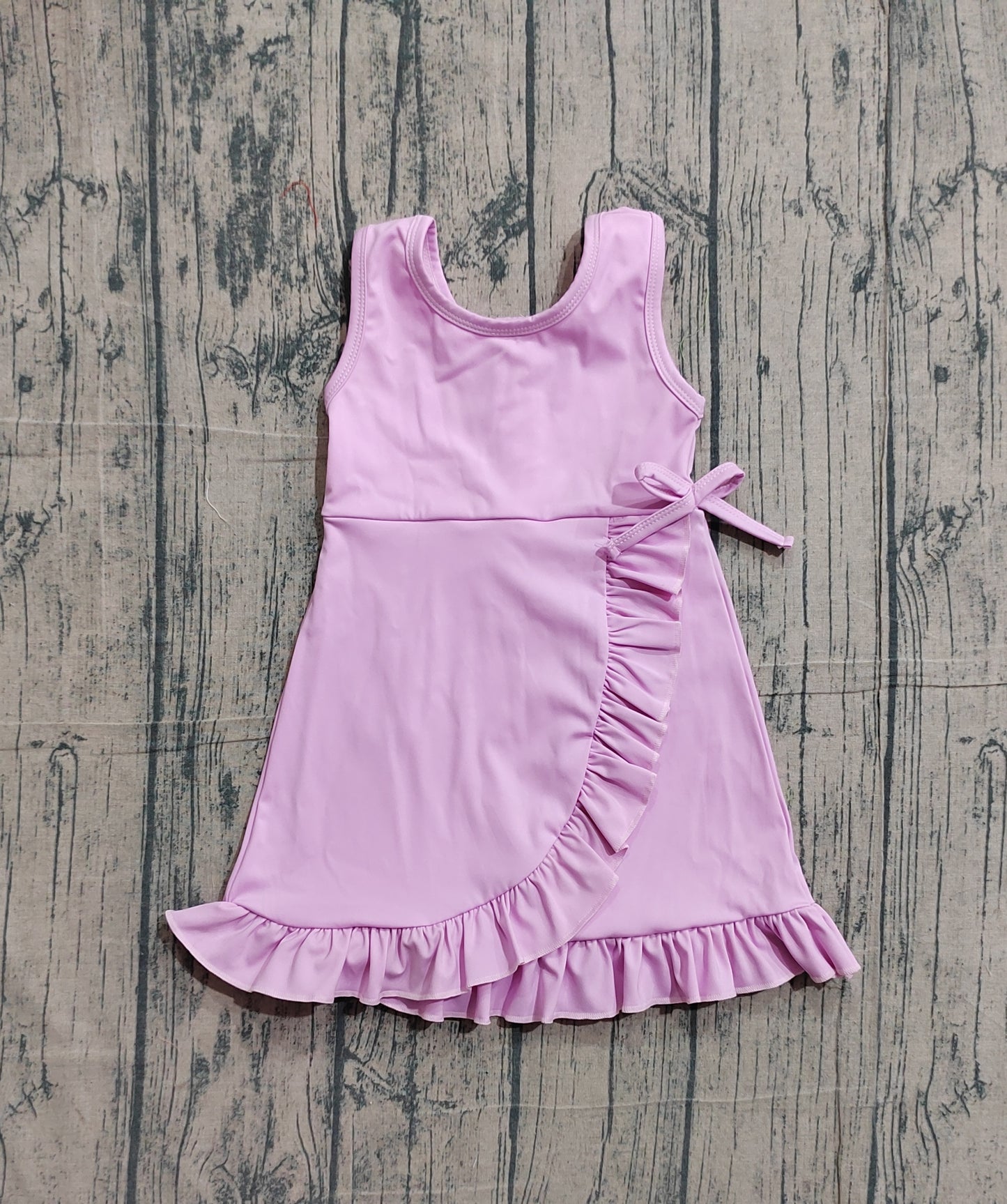 Baby Girls Sleeveless Ruffle Knee Length Yoga Pink Dress with Shorts RTS