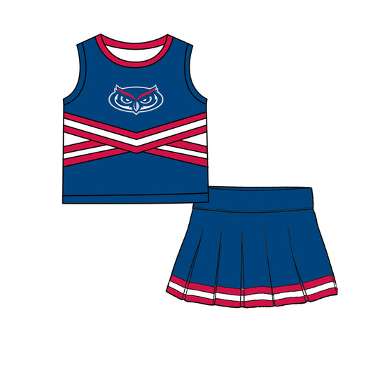 ( Moq 5 ) Baby Girls Kids Sleeveless Vest Skirt Shots Team Set Clothes