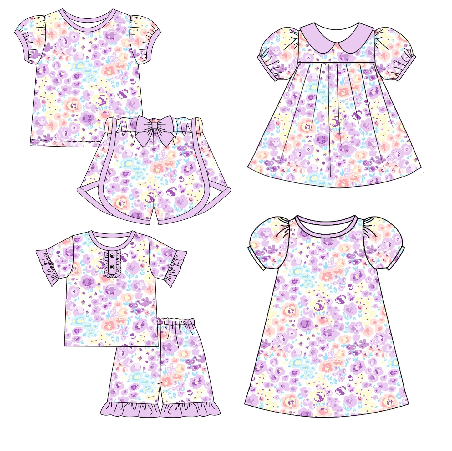 Baby Girl Floral Sibling Romper Dress Set ( Moq 5 Each Style ) 12.31
