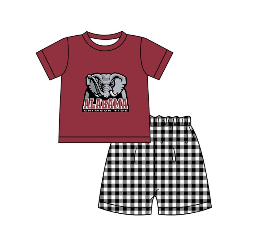 ( Moq 5 Each Style ) Baby Boys Girls Kids Elephant Plaid Team Sibling Rompers Dress Sets