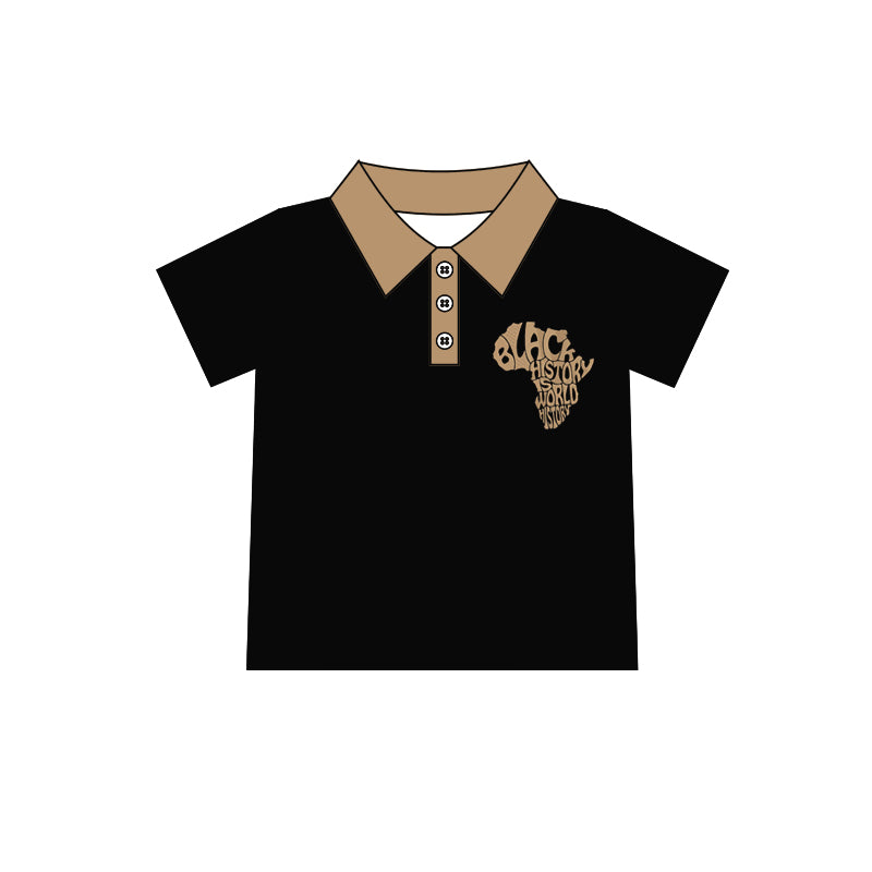 Baby Boy Kids Toddler Short Sleeves Black History Shirt Tops