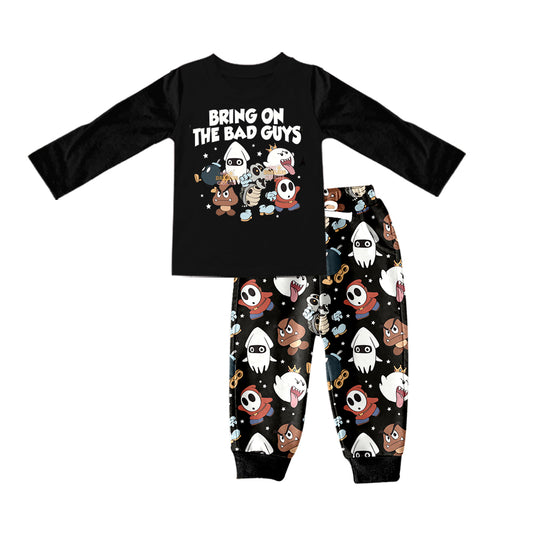 Baby Boy Black Long Sleeves Shirt Halloween Pants Outfit Moq 5