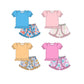 ( Moq 5 Each Style ) Baby Girl Short Sleeves Cotton Shirt Flower Shorts Sibling Set 3.25