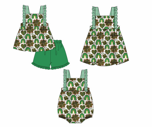 Baby Girl Straps St Patrick Sibling Romper Dress Set ( Moq 5 Each Design ) 12.12