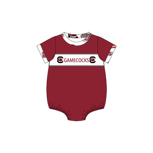 Baby Boy Short Sleeves Team Bubble Red Romper Moq 5