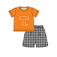 ( Moq 5 Each Style ) Baby Boys Girls Kids Plaid Team Sibling Orange Rompers Dress Sets