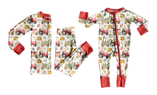 ( Moq 5 Each Style ) Baby Kids Toddler Trucks Trees Christmas Sibling Romper Set