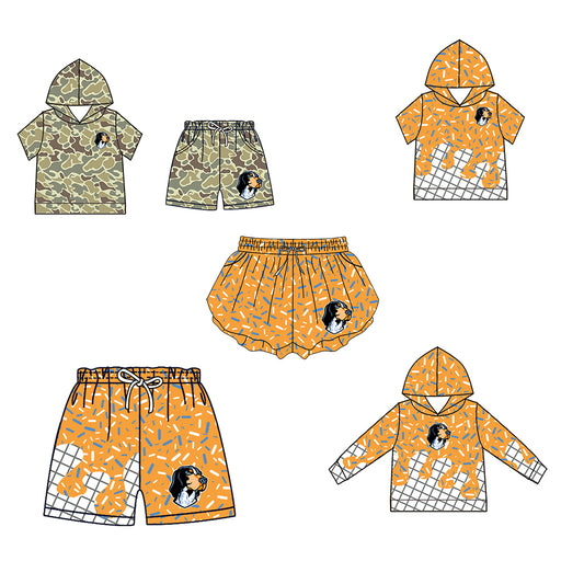 ( Moq 5 Each Style ) Baby Boys Girls Toddler Sibling Dogs Shorts Shirts Set Team Drip Sprinkles Clothes