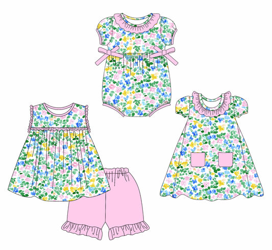 Baby Girl Flower Summer Sibling Romper Dress Set ( Moq 5 Each Style ) 2.15