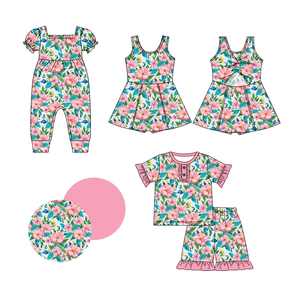 Baby Girl Flower Sibling Dress Romper Set ( Moq 5 Each Style ) 1.3
