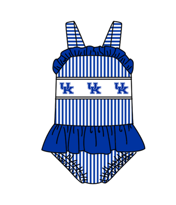 ( Moq 5 Each Style ) Baby Boys Girls Blue Stripes Sibling Team Sets Swimsuits Football Clothes