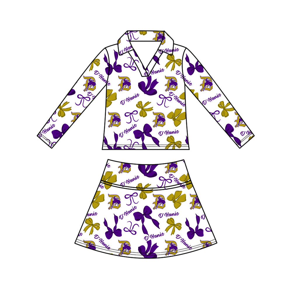 ( Moq 5 Each Style ) Sibling Baby Girls Kids Bows Team Shirt Sets Clothes