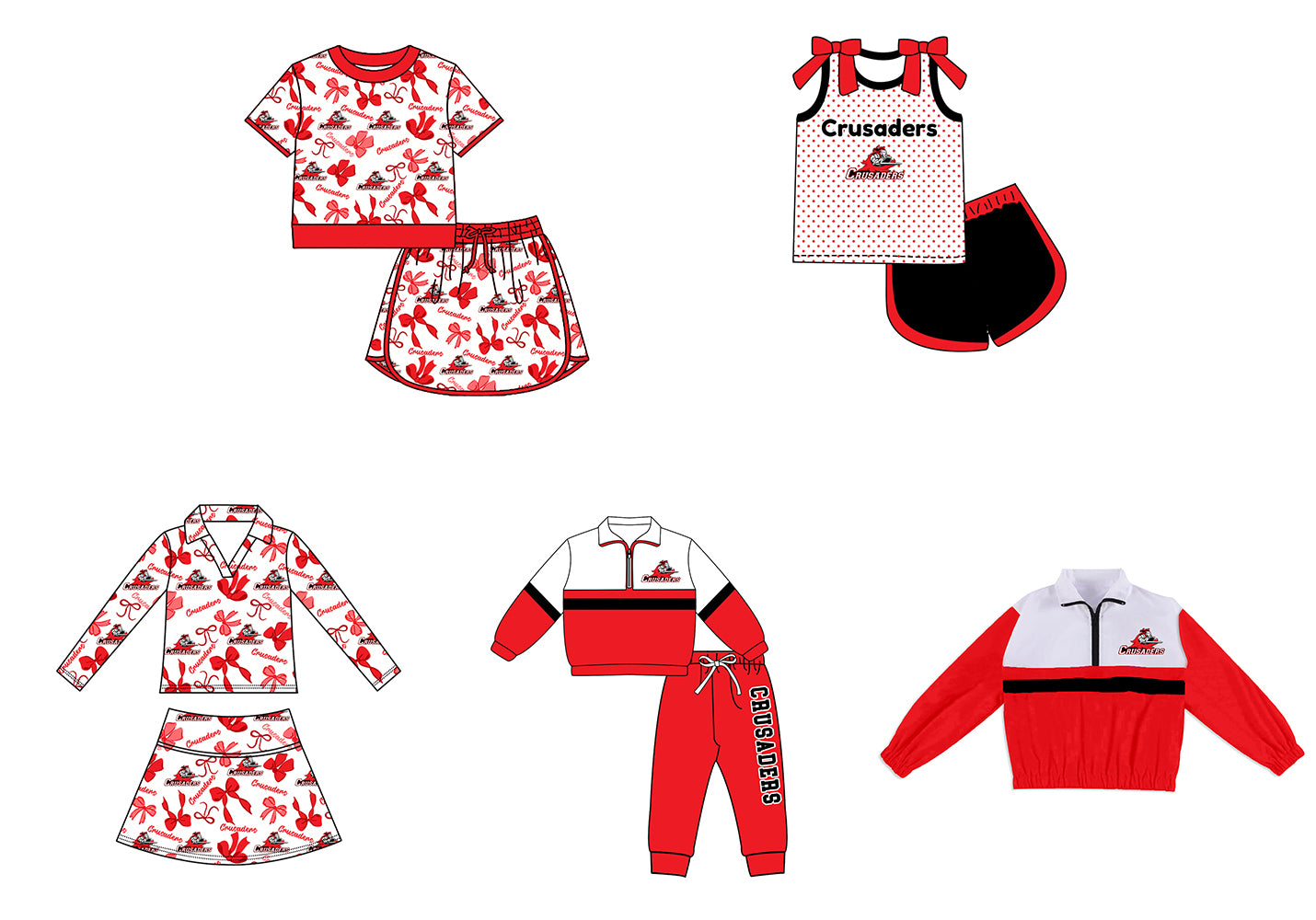 ( Moq 5 Each Style ) Sibling Baby Girls Kids Bows Team Shirt Sets Clothes