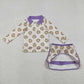 Sibling Baby Girls Kids Bows Donuts Masks Zipper Tops Shorts Skirt Skort Mardi Gras Set RTS
