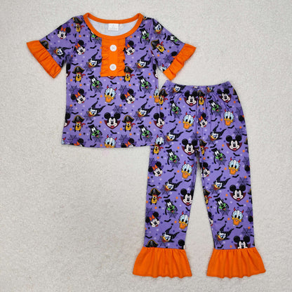 Baby Boy Girl Mouse Purple Sibling Halloween Pajamas Clothes Set