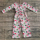Baby Girl Long Sleeves Colorful Bows Pockets Christmas Buttons Jumpsuit RTS