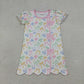 Baby Girls Kids Short Sleeves Colorful Bows Knee Length Dress RTS
