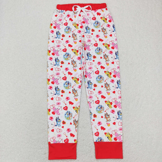 P0418 Valentine's Day Adult Women Dogs Hearts Pants