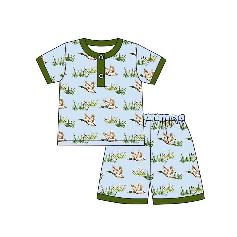 Baby Boy Short Sleeves Shirt Shorts Duck Hunting Pajamas Set Moq 5