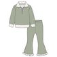 (Moq 5 ) Preorder Baby Girls Kids Long Sleeves Zipper Shirts Pants Sets Clothes RTS