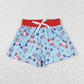 S0187 Baby Boy July 4th Crabs Swim Trunks Blue Shorts