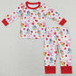 LR0908 Valentine's Day Baby Boy Long Sleeves Dogs Hearts Zipper One Piece Romper