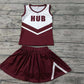 Baby Girl Sleeveless Wine Red Tops Team Shorts Skirt Outfit Clothes Set