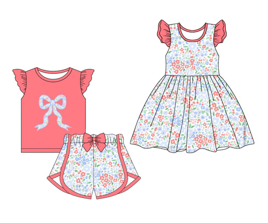 Baby Girl Short Sleeves Floral Sibling Dress Set ( Moq 5 Each Style ) 1.2