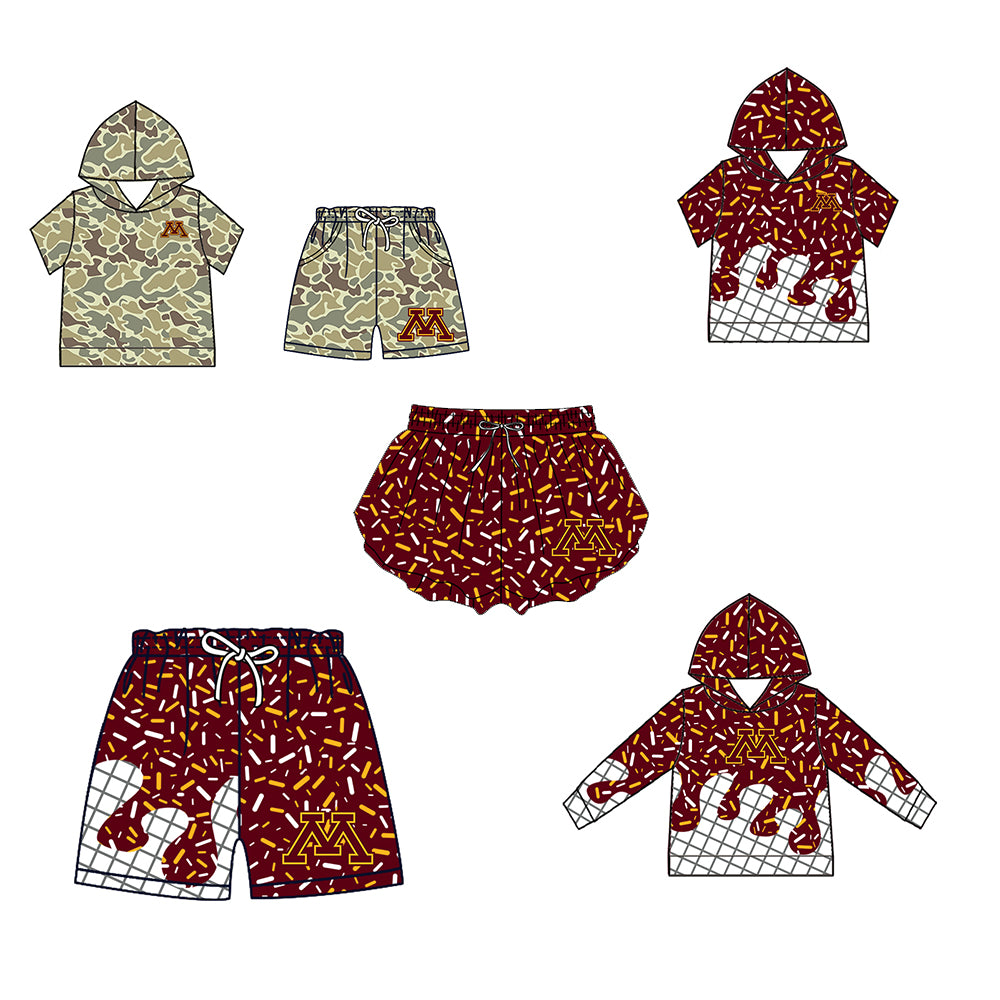 ( Moq 5 Each Style ) Baby Boys Girls Toddler Sibling Shorts Shirts Set Team Drip Sprinkles Clothes