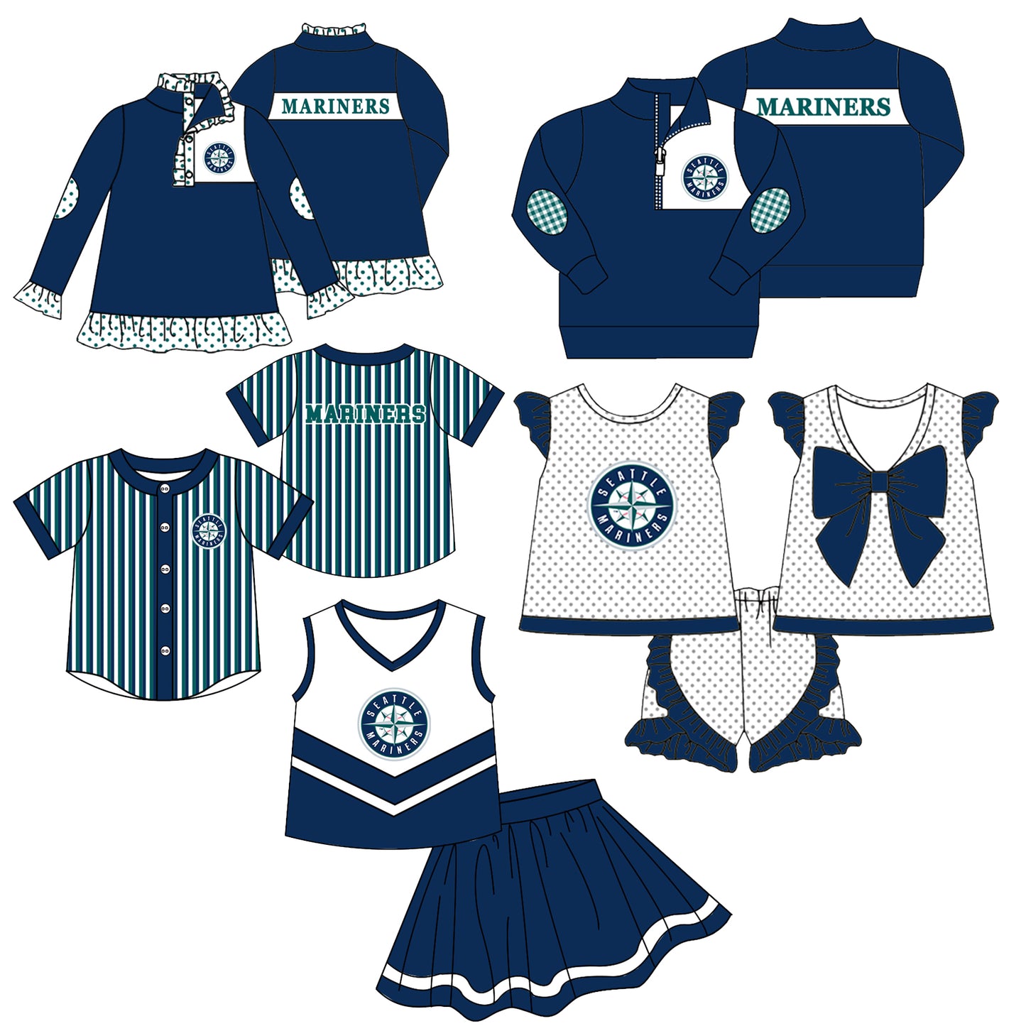 ( Moq 5 Each Style ) Baby Boys Girls Kids Sibling Shirts Team Sets Baseball Clothes