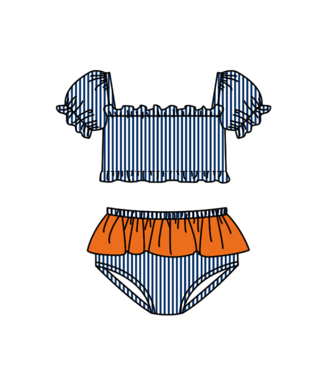 ( Moq 5 Each Style ) Baby Boys Girls Kids Team Sibling Navy Jumpsuits Sets Swimsuits