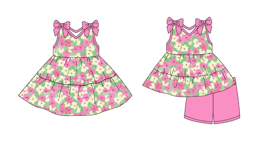 Baby Girl Straps Bows Flower Sibling Dress Set ( Moq 5 Each Style ) 2.28