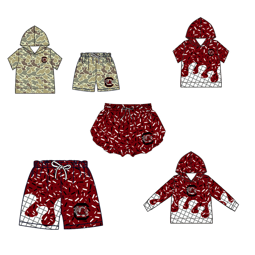 ( Moq 5 Each Style ) Baby Boys Girls Toddler Sibling Chicken Shorts Shirts Set Team Drip Sprinkles Clothes