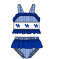 ( Moq 5 Each Style ) Baby Boys Girls Blue Stripes Sibling Team Sets Swimsuits Football Clothes