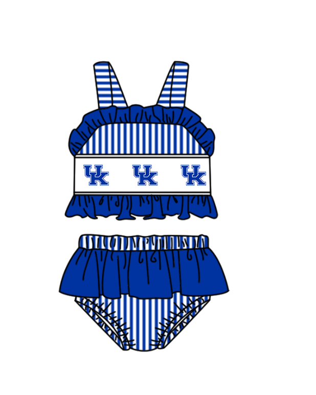 ( Moq 5 Each Style ) Baby Boys Girls Blue Stripes Sibling Team Sets Swimsuits Football Clothes