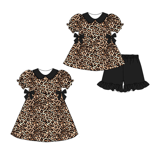 Baby Girl Leopard Bows Sibling Dress Set ( Moq 5 Each Style ) 12.26
