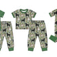 Baby Boy Short Sleeves Ducks Dogs Green Sibling Romper Clothes Set ( Moq 5 Each Design )11.25