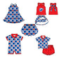 ( Moq 5 Each Style ) Baby Boys Girls Toddler Red Bows Team Sibling Shorts Dress Sets Clothing