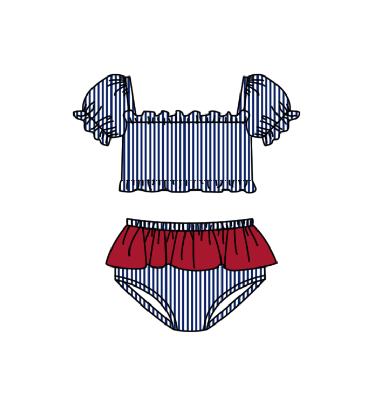 ( Moq 5 Each Style ) Baby Boys Girls Kids Team Sibling Jumpsuits Sets Swimsuits Navy Clothes