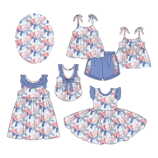Baby Girl July 4th Bows Sibling Dress Set ( Moq 5 Each Style ) 2.18