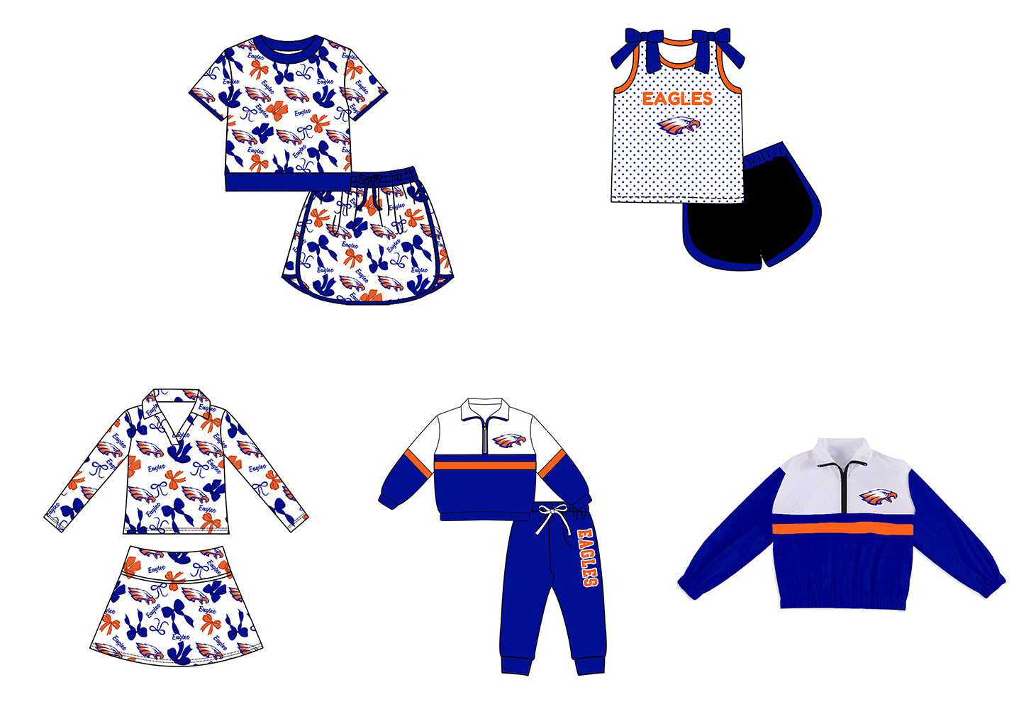 ( Moq 5 Each Style ) Sibling Baby Girls Kids Bows Team Shirt Sets Clothes